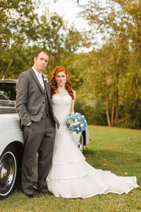 Husband And Wife Fall Wedding Wedding Dress Redhead Bride