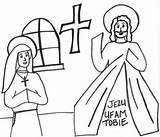 Mercy Divine Sunday Faustina Saint sketch template