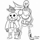 Coloring Sans Pages Papyrus Undertale Printable Chara Color Print Temmie Book Template Sketch Colorings sketch template