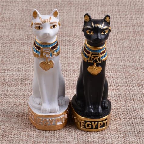 1pc egyptian cat figurine statue decoration vintage cat goddess bast