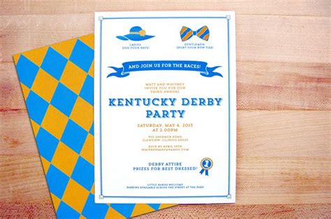 image   kentucky derby party  blue  yellow checkered paper