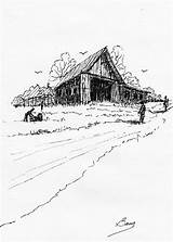 Farm Barry Jones Yard Work Drawing Drawings Barn 29th Uploaded April Which sketch template