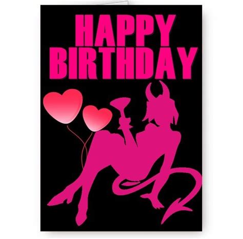 Happy Birthday Sexy Devil Woman Girl A5 Card