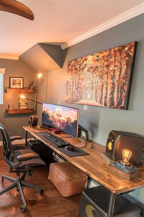 manly home workspace ideas  men living room cozy home office