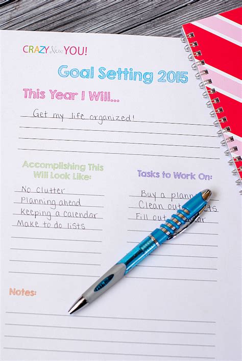 goal setting worksheet tips crazy  projects