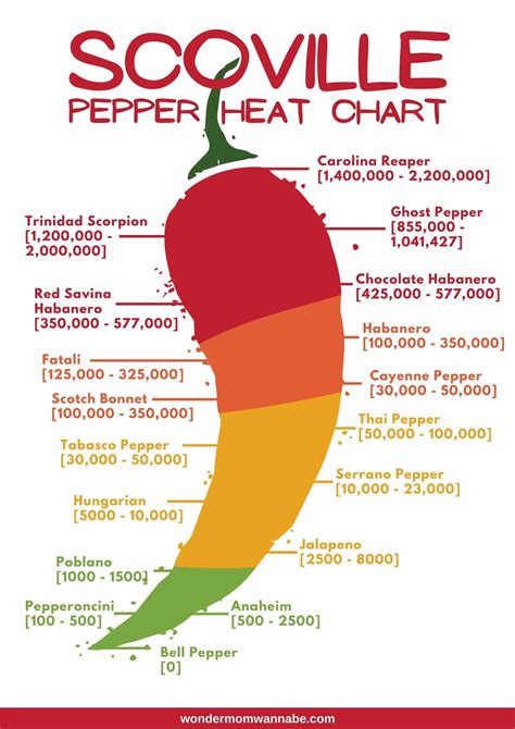 scoville heat units pepper chart laminated  poster etsy hot  xxx