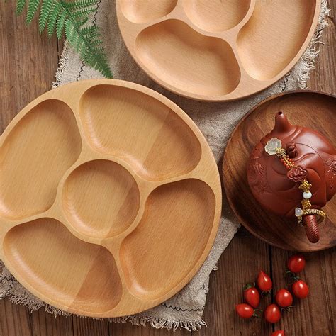 divided snack tray wood appetizers serving dish etsy