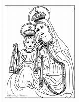 Lady Coloring Carmel Para Desenho Em Scapular Pasta Escolha Brown Religioso Mary Desenhos Catholic sketch template
