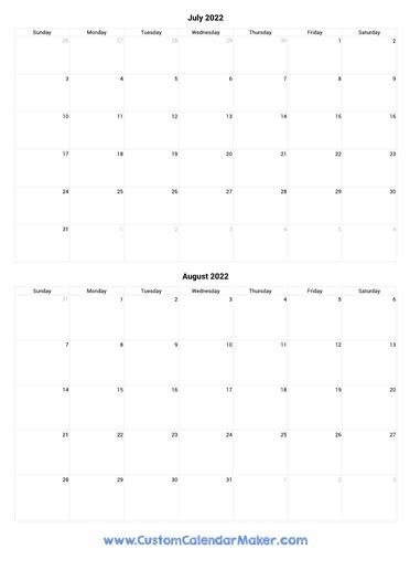 july  printable calendars blank  templates