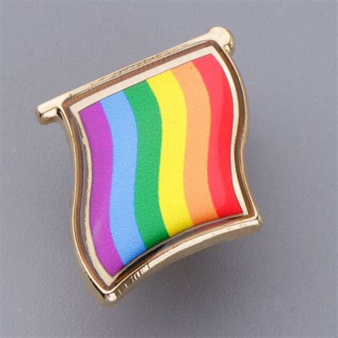 rainbow flag metal pin badge lgbt lesbian gay diversity pride symbol