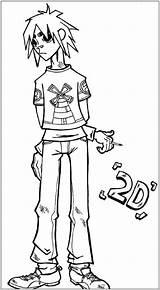 Gorillaz 2d Coloring Pages Windmill Deviantart Template sketch template
