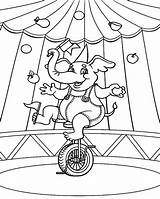Circus Coloring Pages Unicycle Elephant Drawing Color Audience Kneeling Ride Template Getdrawings Place sketch template