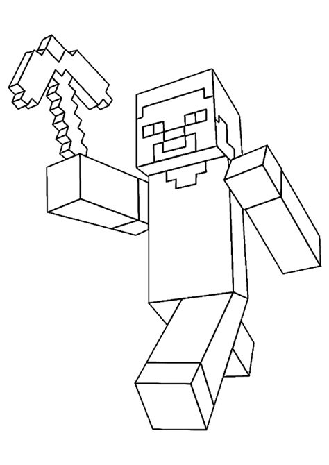 steve  minecraft coloring page  printable coloring pages  kids