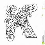 Zentangle Letter Doodle Alphabet Coloring Pages Illustration Letters Dreamstime Stylized Style sketch template