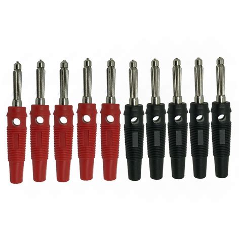 pcs electrical red black mm banana connector mayitr copper male solderless screw stackable