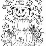 Coloring Fall Pages Autumn Colouring Grade Sheets Pumpkin Season Cover Printable Kids Scarecrow Print Inspired Within Popular sketch template