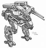 Robot Mech Mecha Concept Mechs Robots Drawing Battletech Deviantart Drawings Character Gun Gundam Suit Power Master Paulson 3d Northern Illustration sketch template