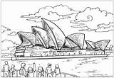 Coloring Opera House Colouring Sydney Pages Australia Kids Around Australian Uluru Activityvillage Printable Flag Related Board History Activities Map Visit sketch template