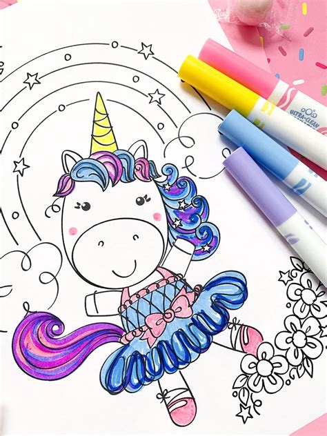 cute unicorn coloring pages  printables  directions