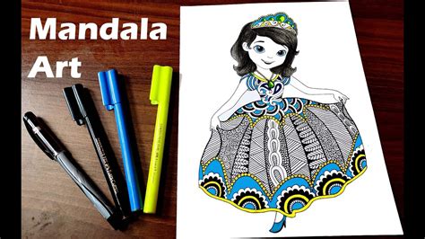 barbie mandala art design  beginners doodle art zentangle art