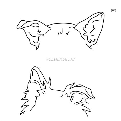 dog ears outline svg dxf  png eps pet ears bundle  etsy uk