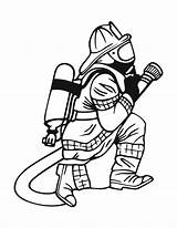 Firefighter Printable Fireman Rescues Helmet sketch template