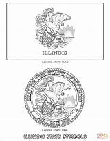 Coloring State Illinois Symbols Pages Printable sketch template