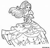Coloring Barbie Pages Princess Printable Colouring Games Popular sketch template