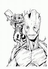 Groot Coloring Pages Color sketch template
