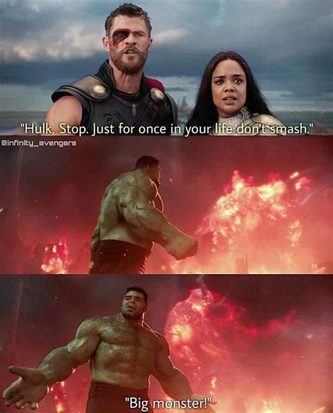 hulk is just like cmon thor it s a huge monster i must smash marvel comics hulk memes