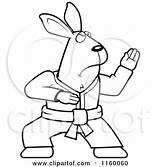 Rabbit Karate Clipart Cartoon Thoman Cory Outlined Coloring Vector 2021 sketch template