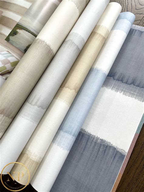 modern horizontal spa blue  woven wallpaper thibaut mizu stripe