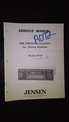 jensen jr service manual original book car stereo radio cassette