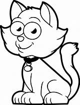Coloring Cat Pages Cartoon Cute Coloringbay sketch template