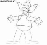 Clown Draw Krusty Drawing Simpsons Drawingforall Dressed Gloves Palms Finish Open Part Top sketch template