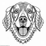 Zentangle Coloring Dog Mandala Pages Mandalas Chien Dessin Coloriage Modelos Getcoloringpages Animales Animaux Golden Colorier Un Animal Retriever Adult Gossos sketch template