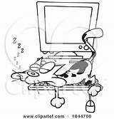Napping Cartoon Calico Cat Outline Keyboard Royalty Toonaday Illustration Rf Clipart Clip Computer Computers Illustrations Clipartof sketch template