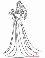 Coloring Pages Sleeping Beauty Aurora Disney Princess Rose Printable Book Holding sketch template