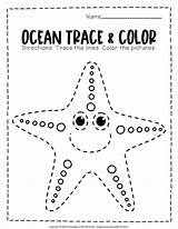 Tracing Starfish sketch template