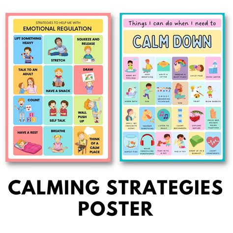 emotional regulation strategies poster educational chart poster