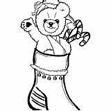 Coloring Teddy Holidays Bear Pages Merry Christmas sketch template