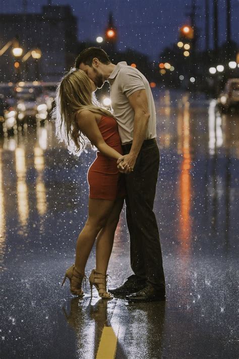 kiss   rain engagement photo idea  shelley vinson romantic