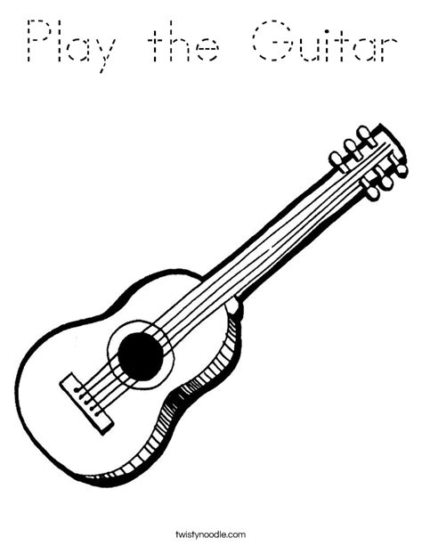play  guitar coloring page tracing twisty noodle