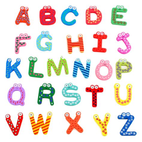 kids    letters magnetic letters wooden alphabet fridge magnet imanes de nevera refrigerator