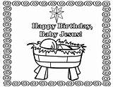 Jesus Birthday Happy Printable Coloring Pages Template sketch template