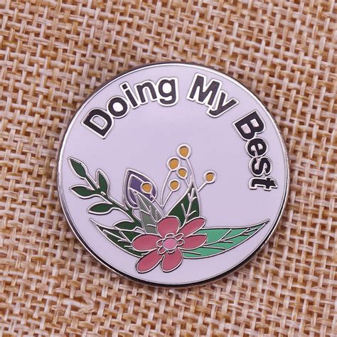 doing my best motivational hard enamel pin positive wellbeing badge