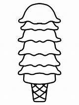 Bolas Colorir Icecream Cones Scoops Sorvete Coloriage Glacée Crème sketch template