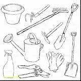 Tools Gardening Coloring Pages Drawing Garden Tool Hand Printable Names Kids Color Sheets Utensils Cooking Kitchen Getcolorings Getdrawings Line Equipment sketch template