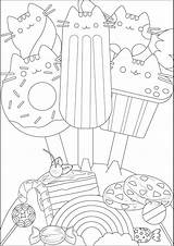 Pusheen Coloring Pages Print Color Kids Children sketch template