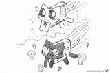 Nyan Coloring Pages Cat Tac Chibi Vs Printable Kids sketch template